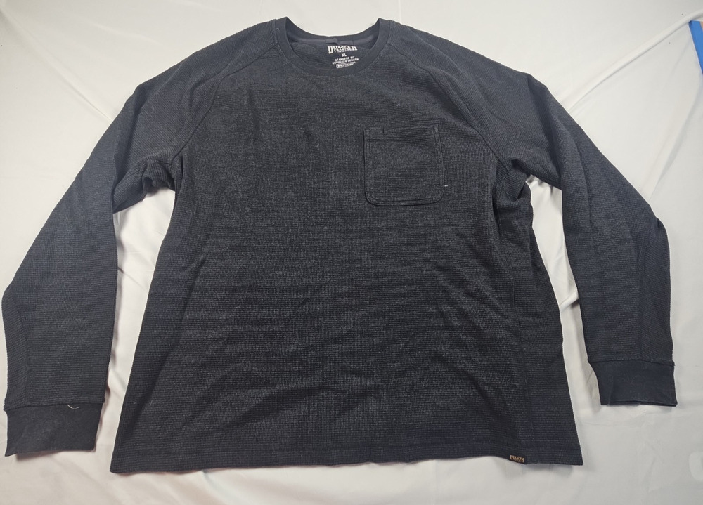 Men's Duluth Trading Burly Thermal Shirt Charcoal Gray Long Sleeve Pocket XL